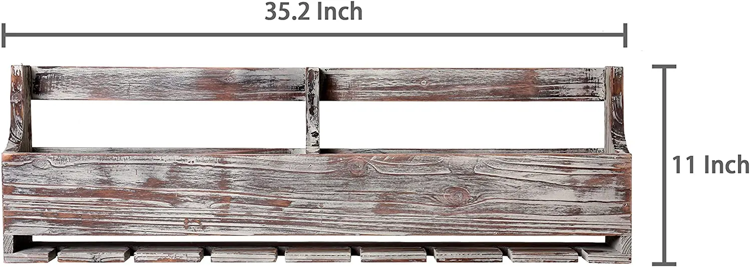 Floating Wall Mounted pine solid wood indoor restaurant kitchen wooden wine display shelf for glass cup wine