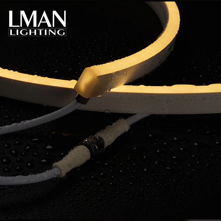 Side Bend Bottom Cable Entry IP68 Waterproof 12W/m 24V SMD 2835 PVC LED Neon Flex Light