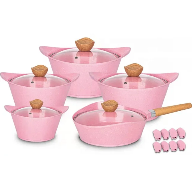 10Pcs Cook-lover White Die-casting  Aluminum Cookware Sets