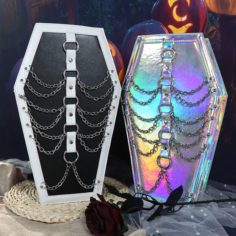 coffin backpack book gothic bag adjustable straps with zipper pocket custom coffin shaped bag