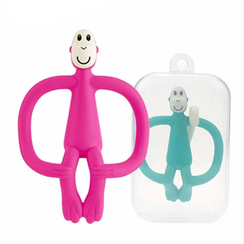 Soft Silicone Cartoon Monkey Toddler Molar Teeth Pain Relief Tool Kids Teether Educational Toy baby soft toy