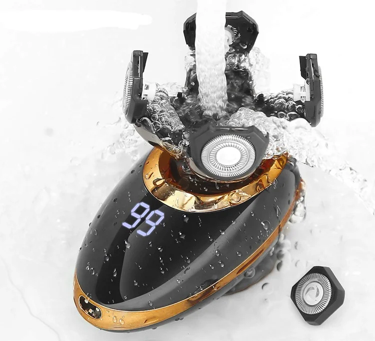 New LED Display 4 Shaving Head Waterproof USB Rechargeable Men Haircut Facial Cleansing Electric Hair Trimmer Electric Shaver