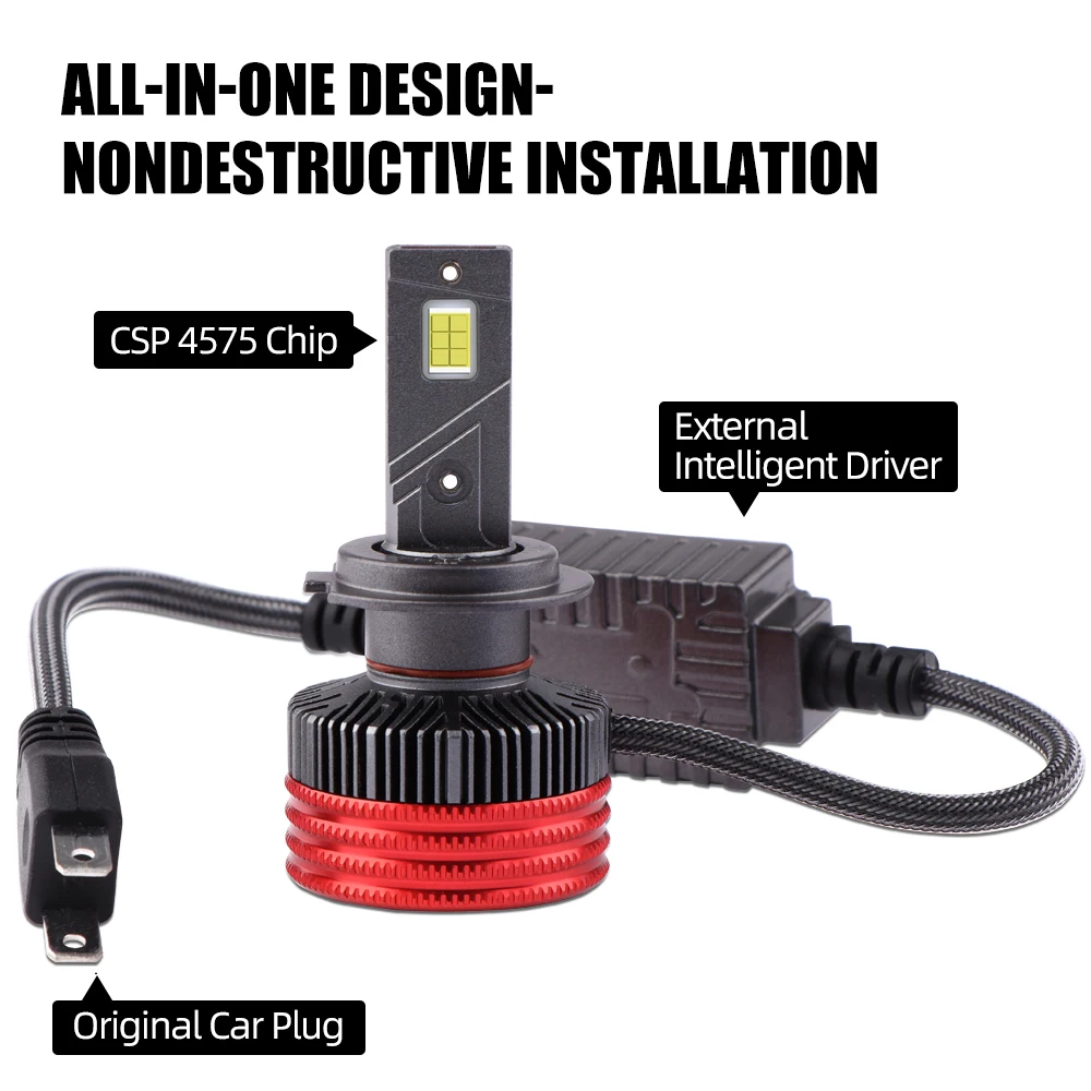 Super Bright Auto Lighting System Waterproof High Power Led A12 Headlights H1 H3 H7 H11 Headlight Bulb Luces Led Para Carros