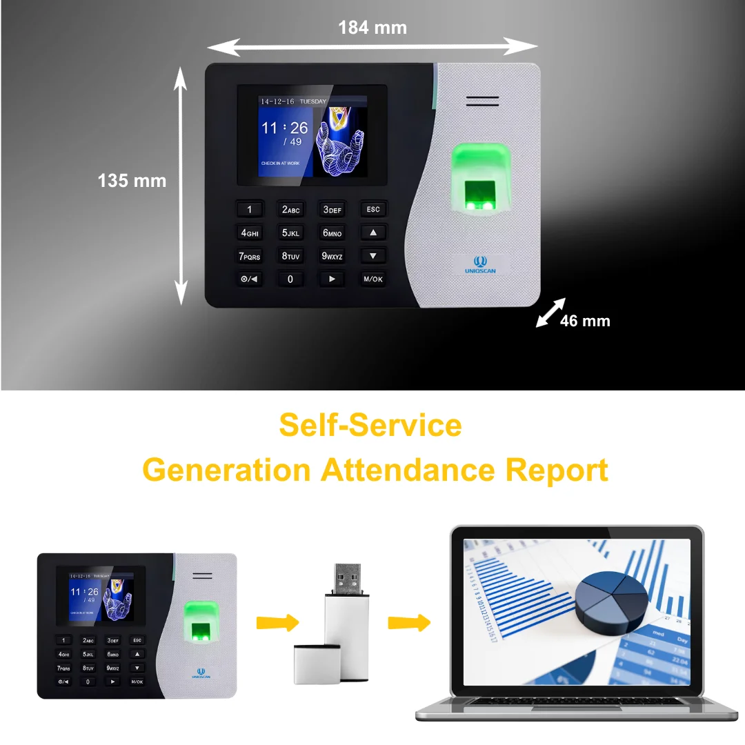 Employee Biometric Face Recognition Time Clock in and out Machine for Accurate Employee Time Attendance Recording