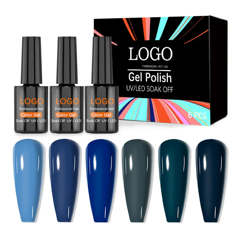 BLUEDEE Factory Nail Supplies Blue Haze Color Uv Gel Eco--Friendly Matte Organic Long Lasting Nail Polish Gel Set