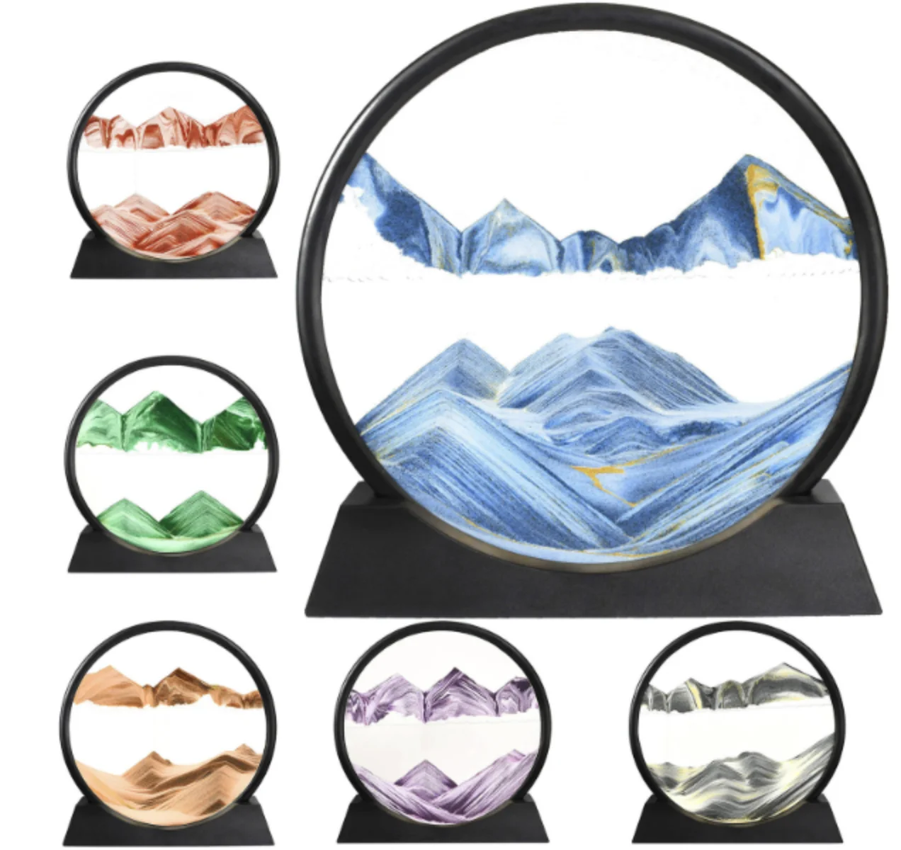 2022 Fashion Crafts Round Creative 3D Sand Painting Ornaments Home Decoration Accessories Moving Sand Art Picture