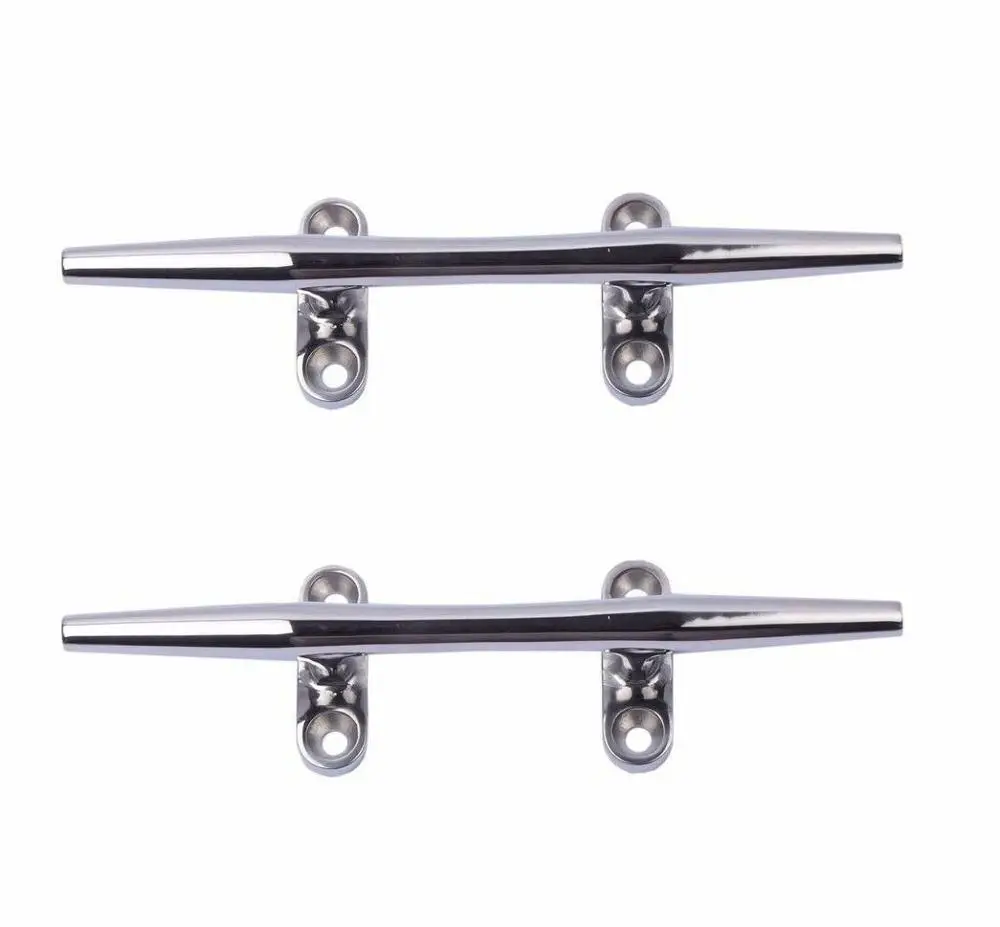 ISURE MARINE 2pcs Boat Dock Cleat 316 Stainless Steel  4' Heavy Duty Open Base Cleat for Kayak Boat Canoe Mooring Deck