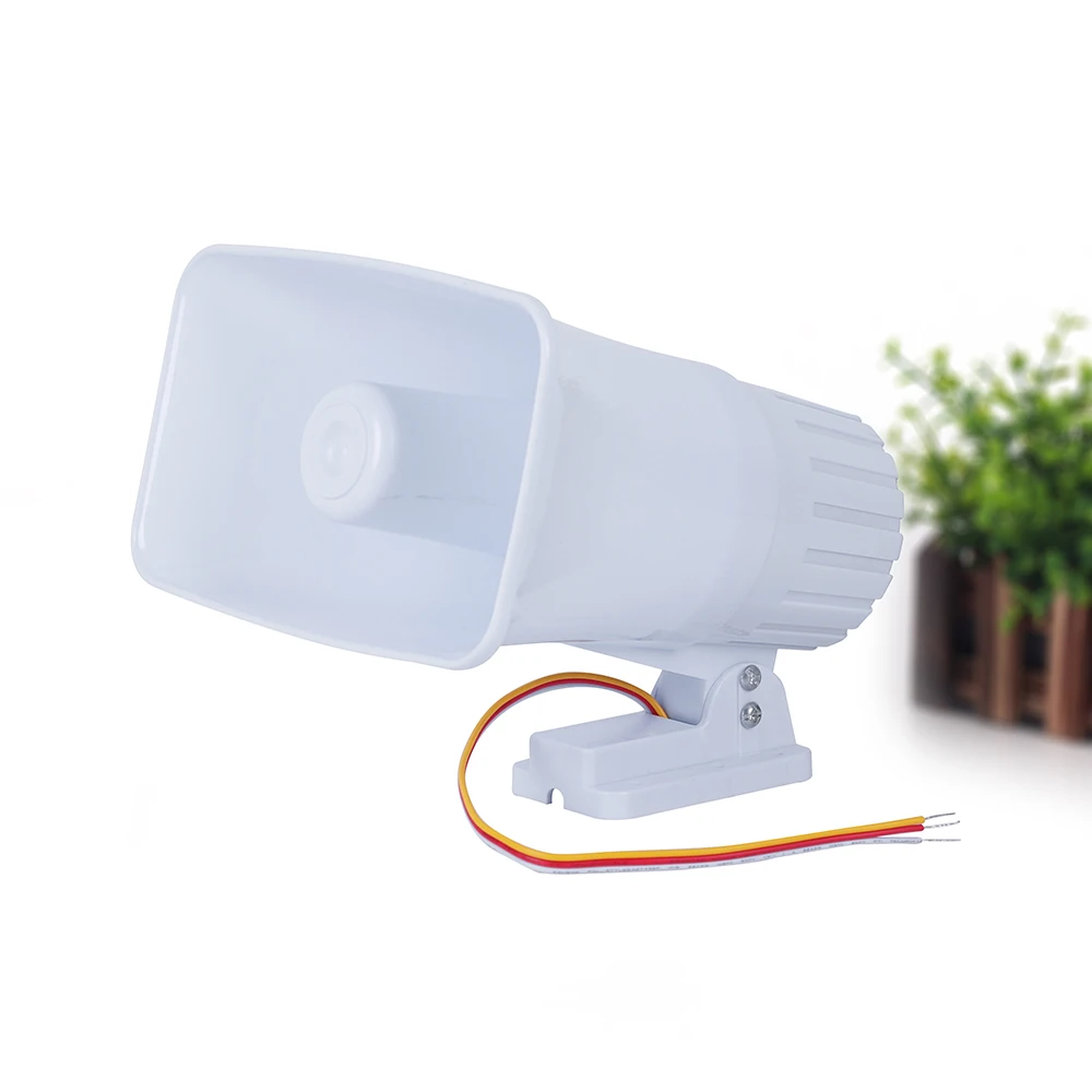 Outdoor Waterproof Big White 130dB Wired Home Alarm System 12V Siren Speaker