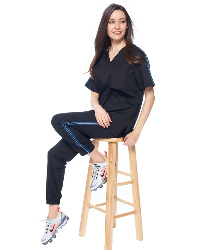 
Excellent Quality Nurse Uniform unisex V-neck scrub Jogger Medical Uniforms Medical Scrub Set 