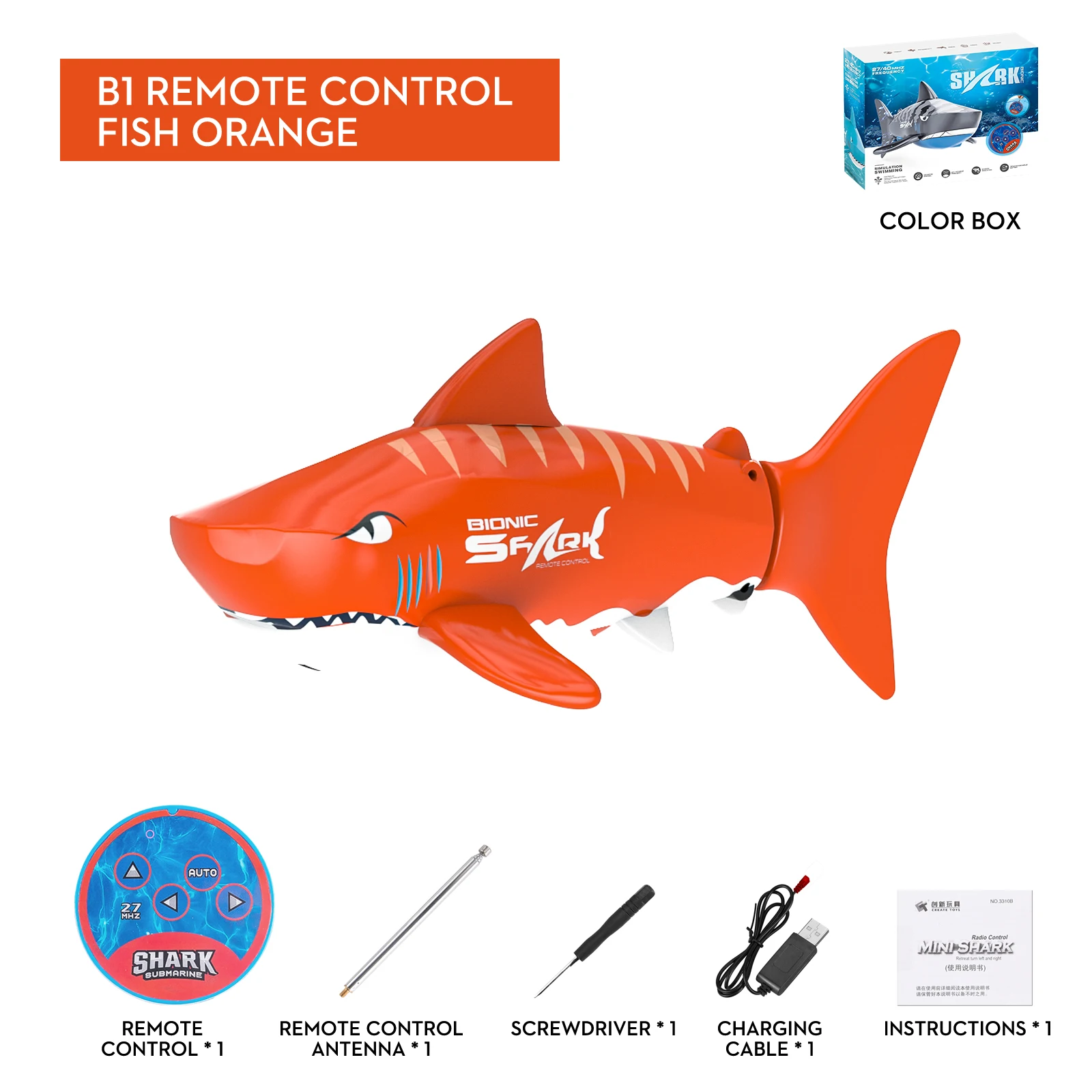 Electric Remote Control RC Plastic Shark Children Remote Control Shark Toy For Christmas Gift