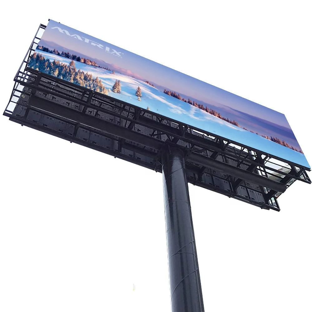 Cheap Factory Price outdoor advertising single pole street led billboard