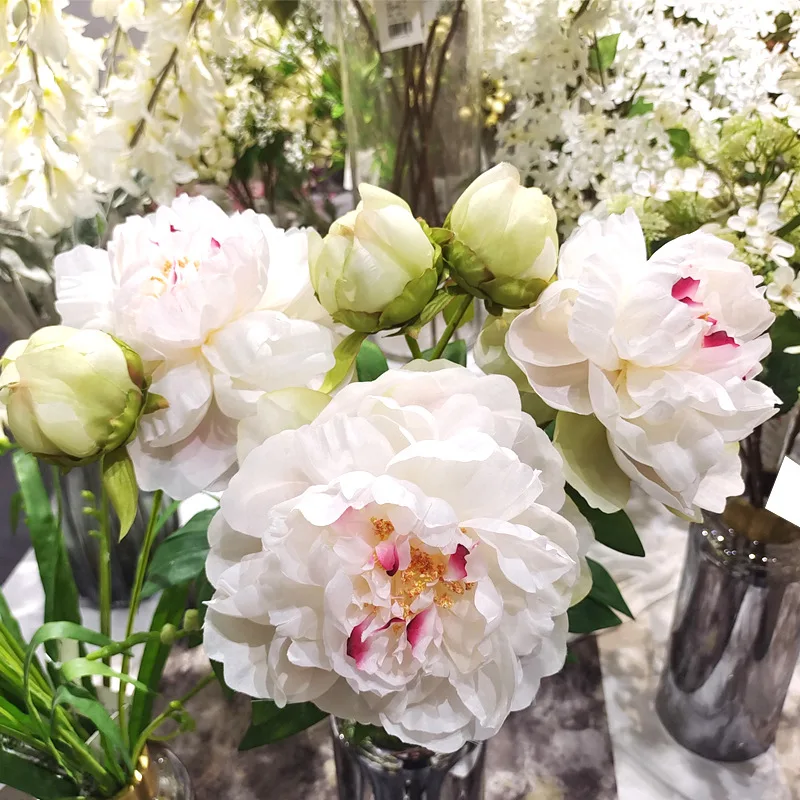 26.4inch Artificial Silk Flower Manufacturer, Handmade Fake Peony Flower For Wedding Simulation Flower For Patio Home Decor