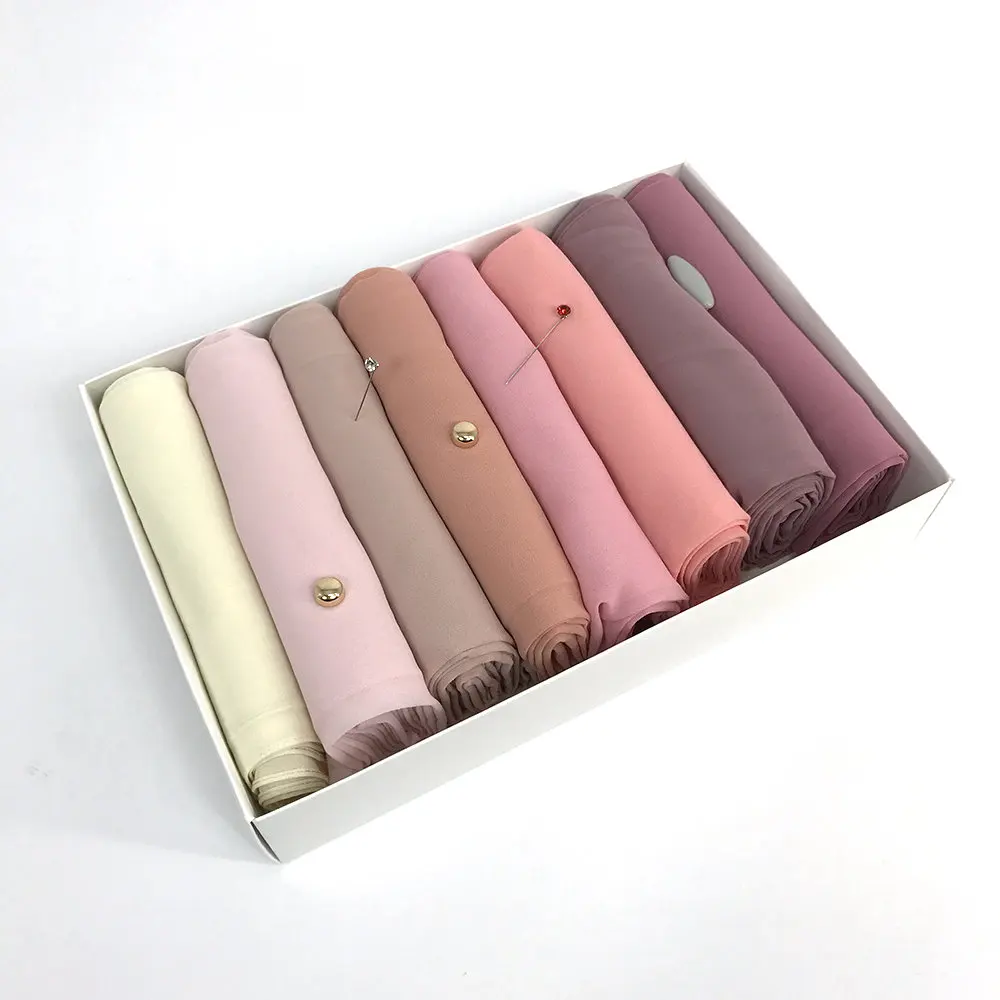 Custom Wholesale Multi Colors Solid Chiffon Hijab Scarf Muslim Long Soft Shawl Hijabs