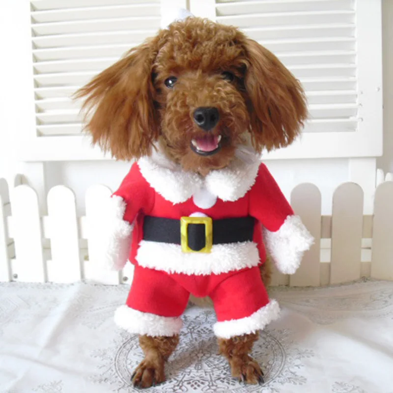 Winter Christmas Pet Cat Costumes Funny Santa Claus Clothes For Small Cats Dogs Xmas New Year Cat Clothing Kitty Kitten Outfits