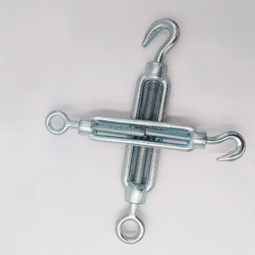 Carbon Steel Galvanized DIN1480 Wire Rope Turnbuckle with Hook and Eye Malleable Cable Rigging Hardware