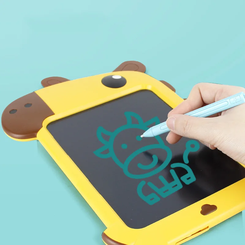 2023 hot selling graffiti lovely cartoon giraffe writing board lcd drawing board toys baby educational painting toy for kids