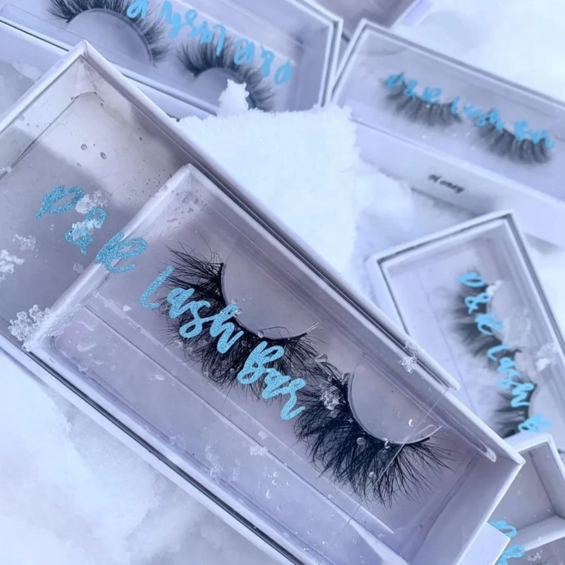 New design 3d mink eyelashes with custom packaging box and your own logo wholesale 25mm mink lash vendor