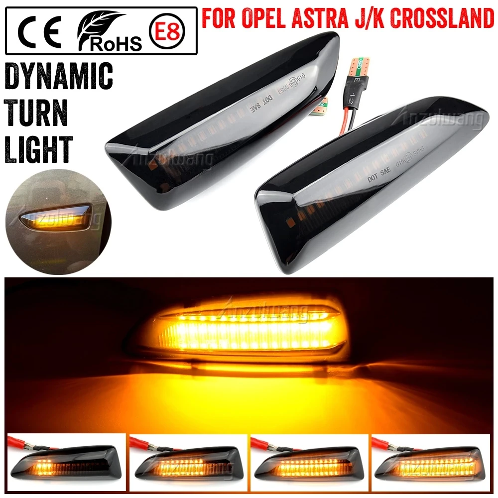 LED Dynamic Turn Signal Light Side Fender Marker Lamp For Opel For Vauxhall Astra J K Crossland X Grandland Insignia B Zafira C