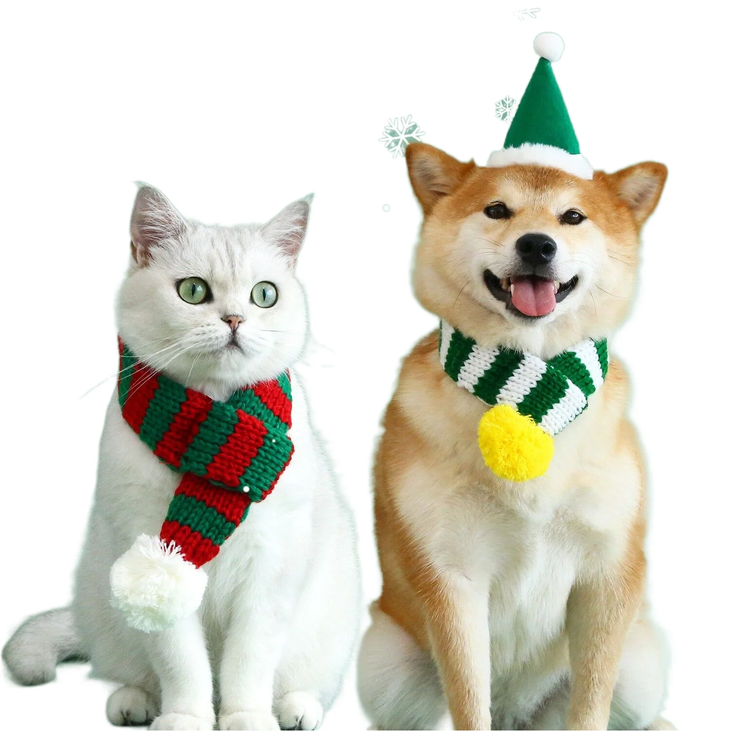Christmas new fashionable cute pet scarf pet scarf cat dog pet knitted scarf