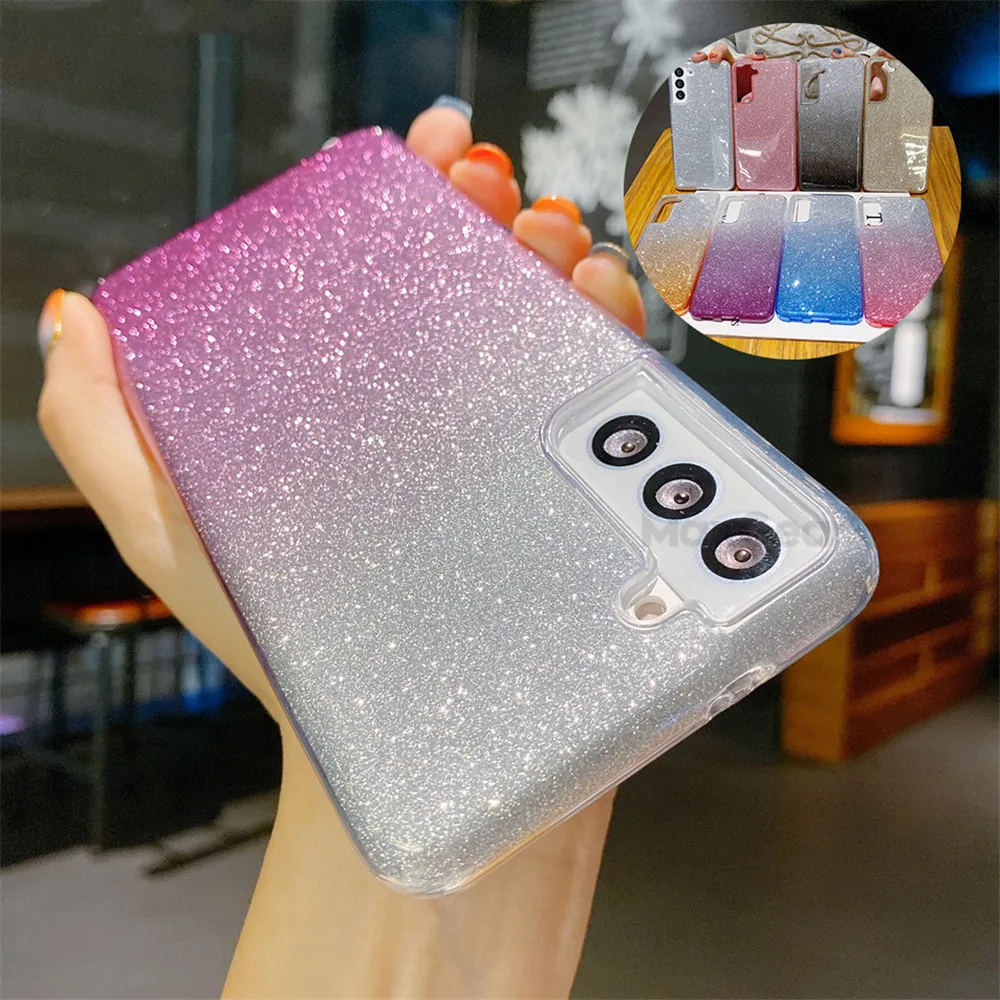 Блестящий чехол для Samsung Galaxy S22 Ultra S21 S8 S9 S10 Plus Кристальный Мягкий силиконовый Note 8 9 10 20