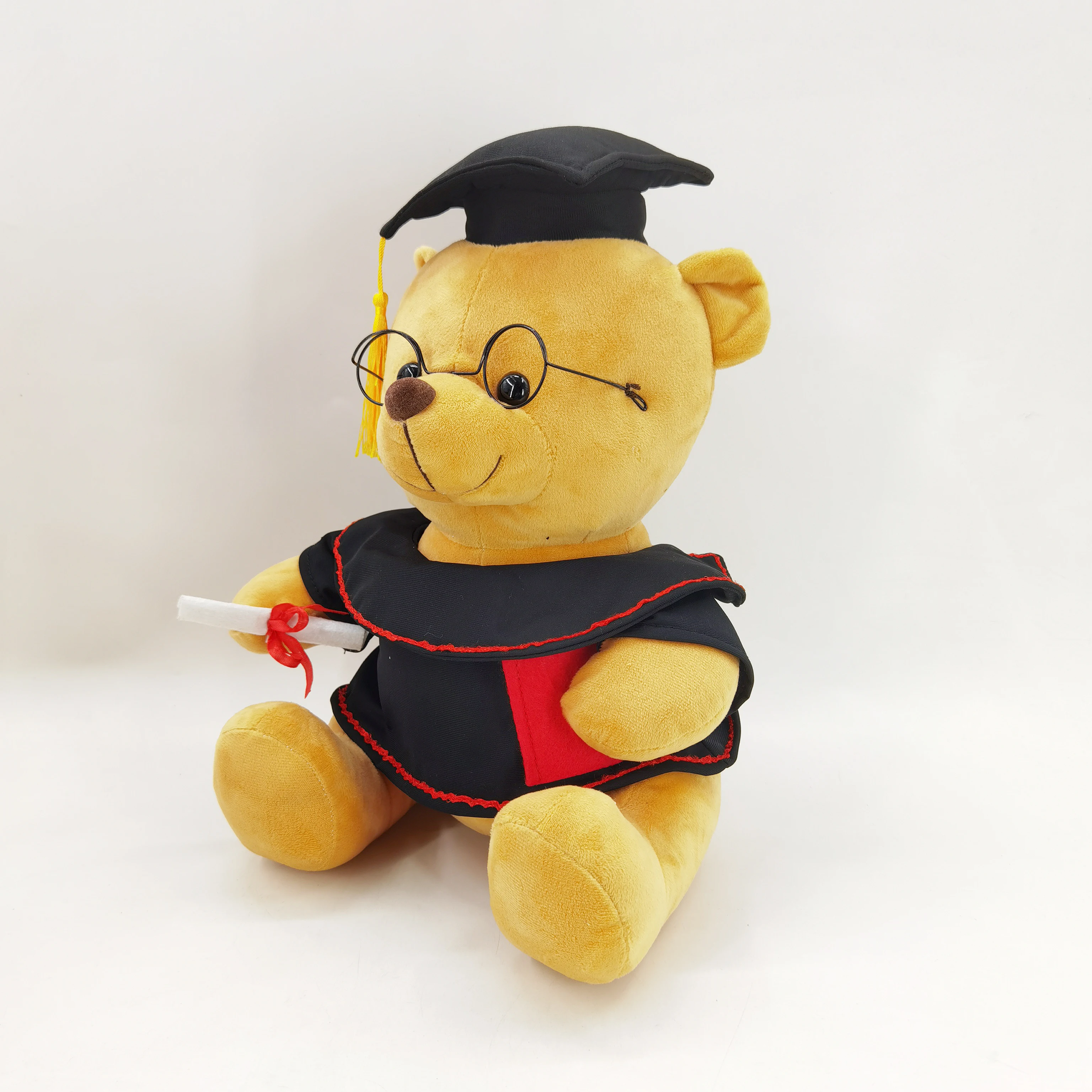 Hot Sell Graduation Gift Plush Bear Holding Certificate Keepsake Plush Bear With Glasses