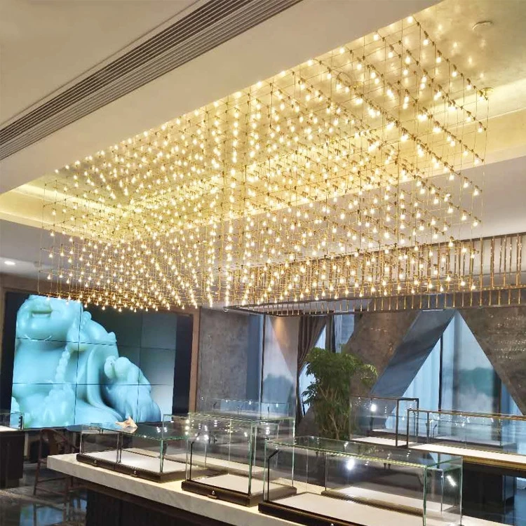 Custom glass k9 crystal art deco hotel lobby large project Indoor chandelier pendant lamp