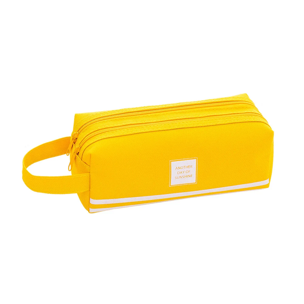Student minimalist Oxford cloth pencil case, large capacity stationery storage, creative opening season