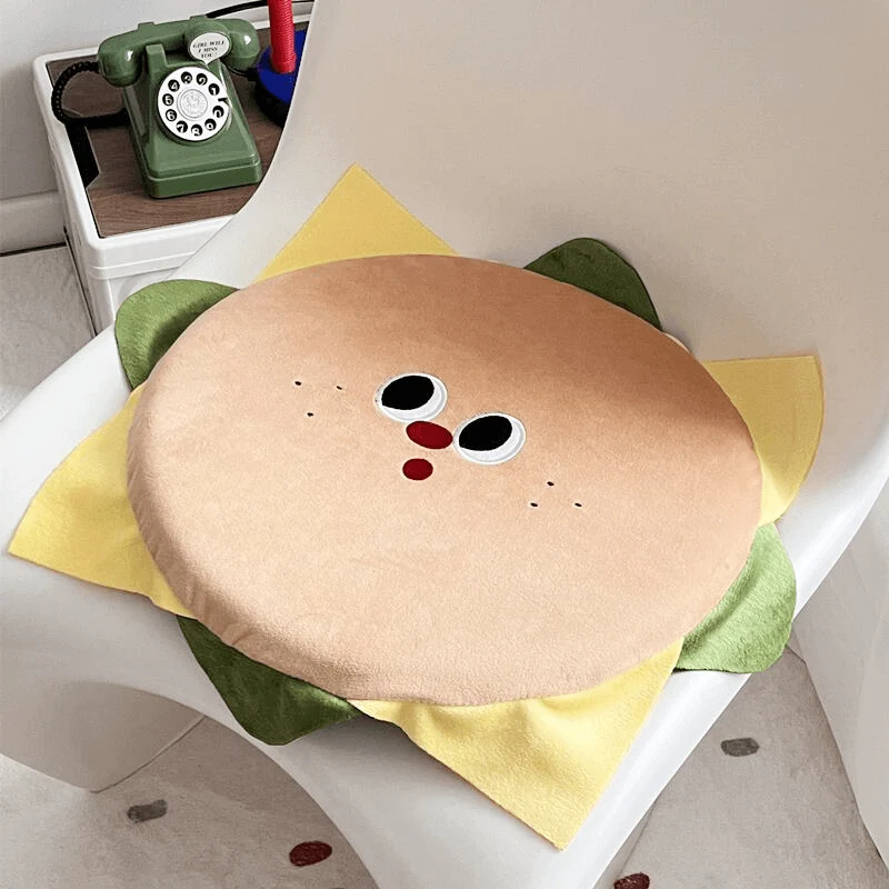 Plush Pet Hamburger Dog Gnaw Bite Vocalize Interactive Burger Toy