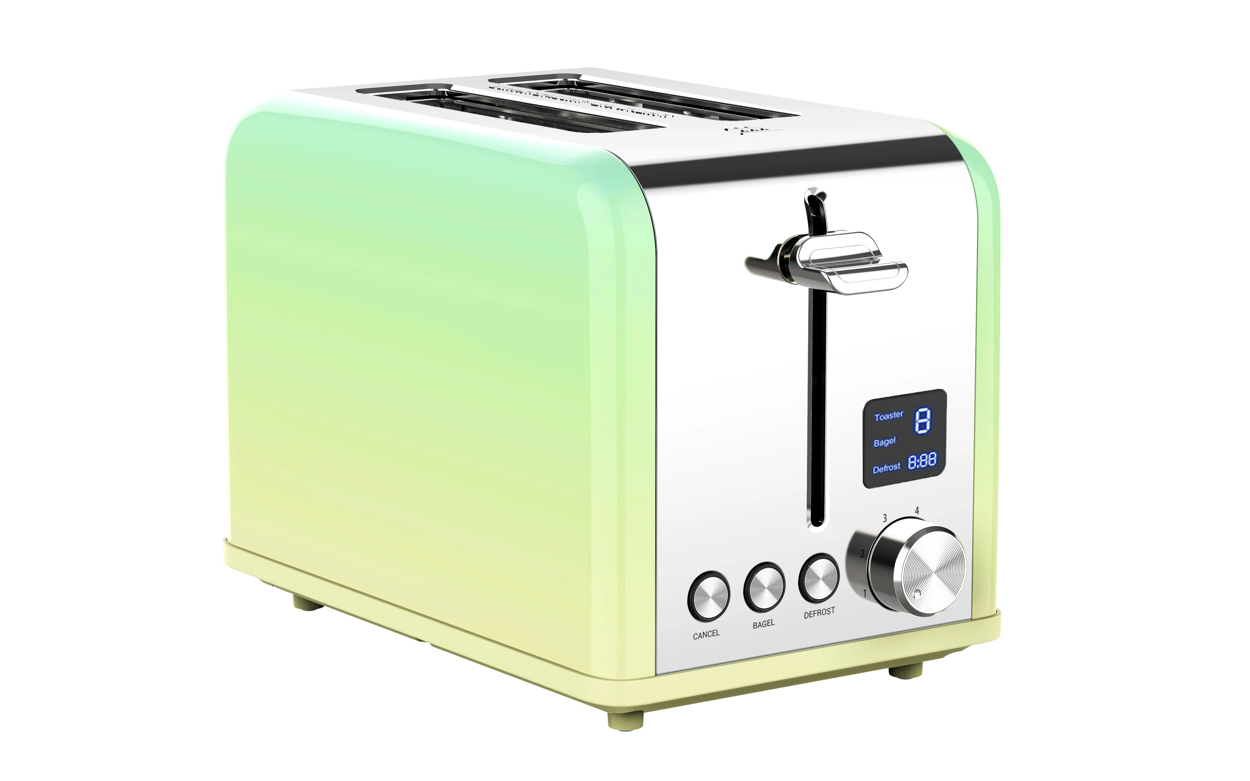Hot Selling Electric 2 Slice Toaster Stainless Steel Bread Toaster LED Timer Display Digital Toaster