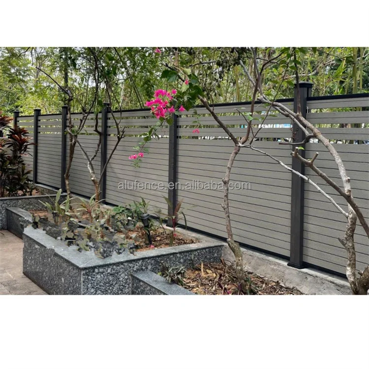 Customizable Aluminum Alloy Fence Outdoor Anti-corrosion Wood Garden Fence Courtyard Outdoor Yard Fence