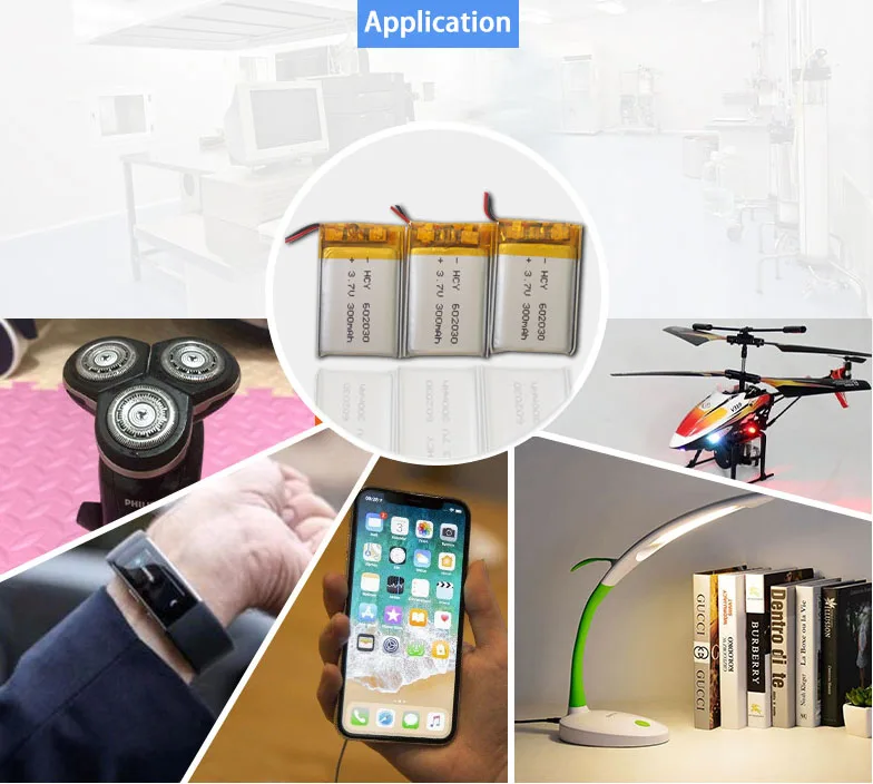 Digital camera rechargeable 602040 350mah 400mah 450mah 3.7v lipo battery with wires