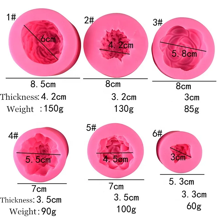 Resin Mold Soap Candle for Craft Fondant Cake Reposteria Moldes Keychain Flower Making Wholesale Silicone Molds