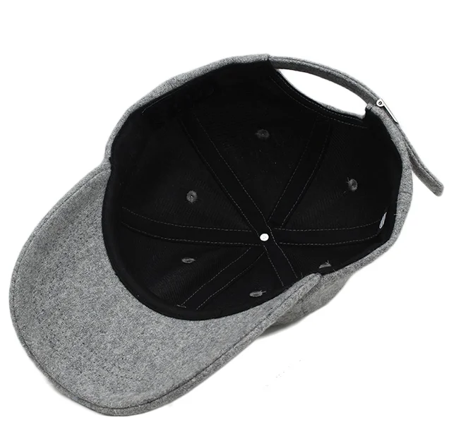 100% Wool Custom Logo 3D Embroidery Cap Wholesale