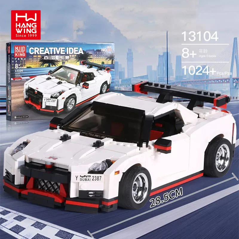 HW Nismo Nissan GTR R35 Super Racing Sport Car Creative Idea Series Vehicle Bricks MOC Building Blocks For Kids 1024pcs