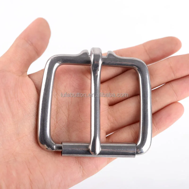 Custom Logo 40mm Heavy Duty Stainless Steel Single Prong Square Belt Buckle