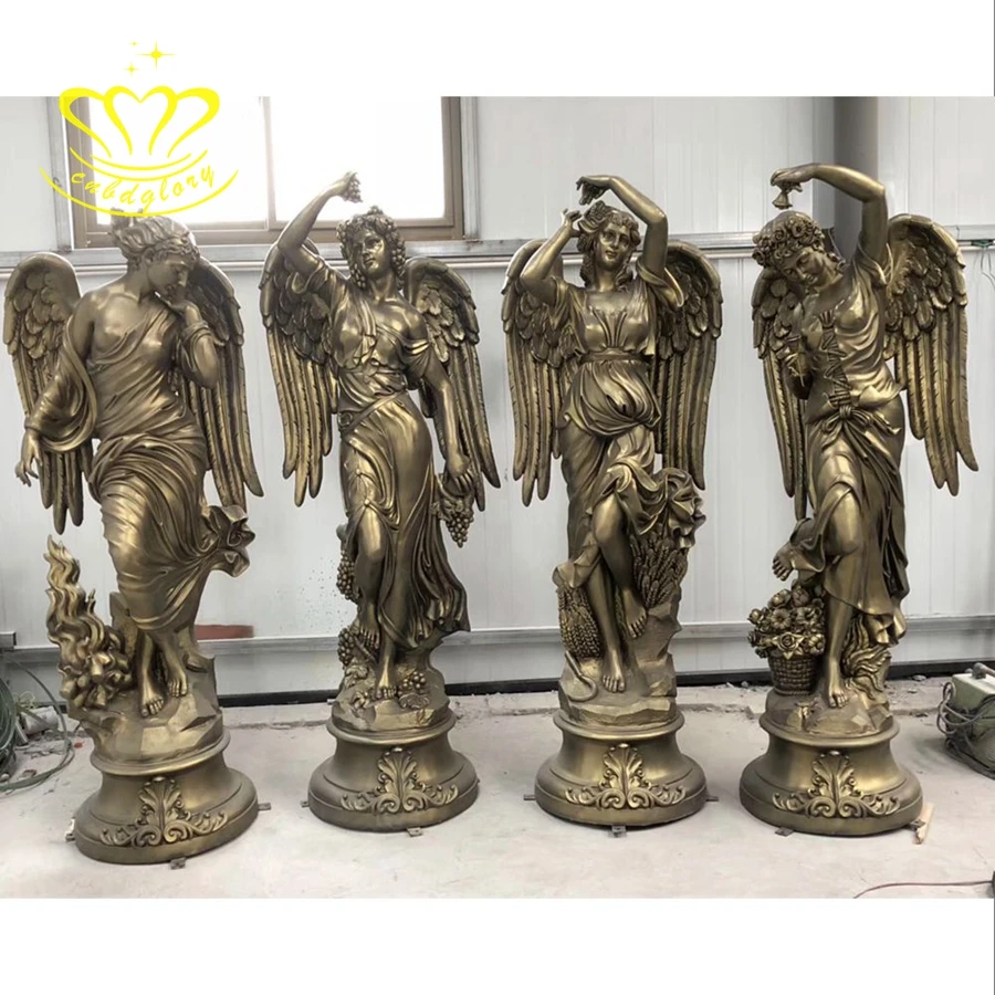 Outdoor Luxury garden plaza Street Landscape Design metal art Sculpture Bronze four seasons Goddess Statue