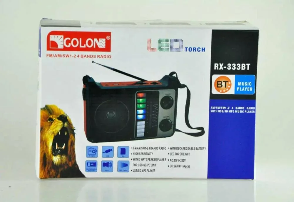  GOLON RX-333BT Горячее предложение портативное радио для наружного использования Fm am sw 3 диапазона домашнего X bass Ретро