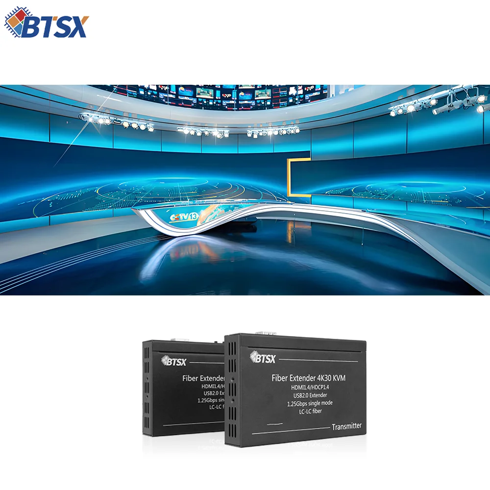 Industrial KVM Extender Over Fiber Strong Anti-Interference Rugged Design HDMI High Bandwidth