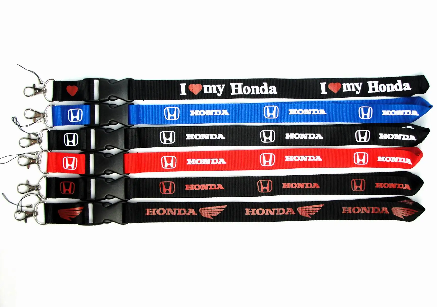 Custom Car Logo Holder Fabric Lanyard Embroidery Carabiner Short Strap Whistles Cartoon Sublimation Motorcycle Keychain