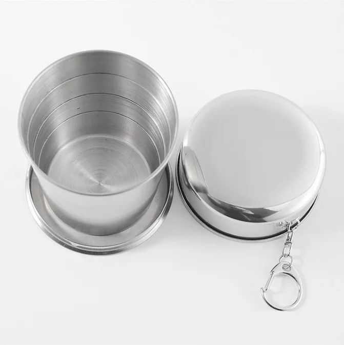 Professional manufacturer of portable stainless steel folding cup / outdoor telescopic key