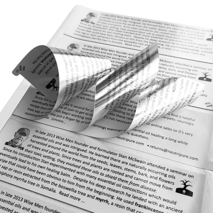 Manufacture Adhesive Multi Layer Booklet Label Sticker, Multi/Double/3/4 Page Labels with Customized design