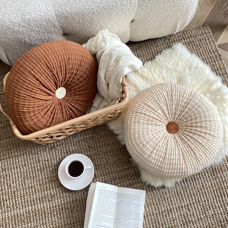 Tatami Futon Ins Style Hand-weave Pleated Office Chair Sofa Cushion Window Pillow Cushion