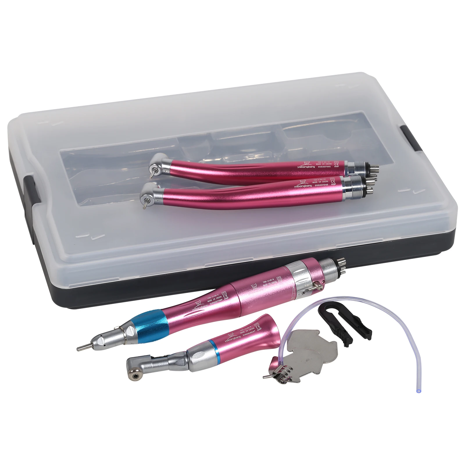 N-S-K Style Dental High&Low Speed Handpiece Kit Turbine 4-Hole Pink Yabangbang