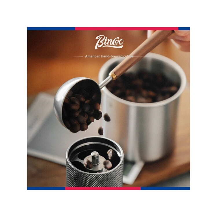 China Factory Special Walnut Wood Long Handle Coffee Spoons Stainless Steel Scoop for coffee shop