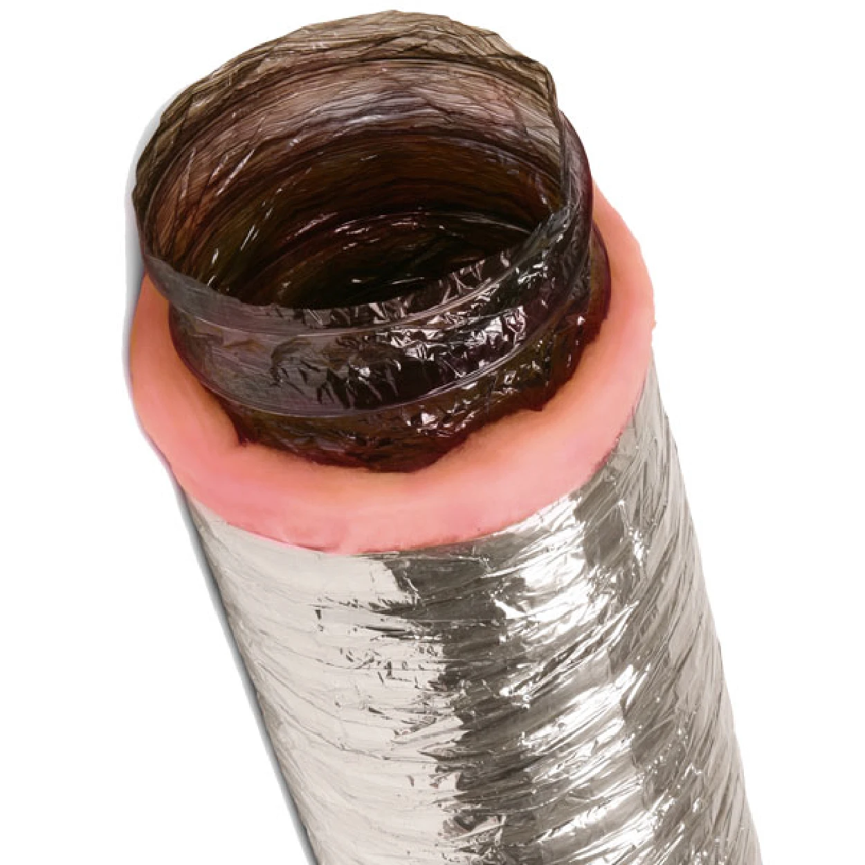 R4 / R6 / R8 Silver insulated hose, flame retardant, fiberglass duct