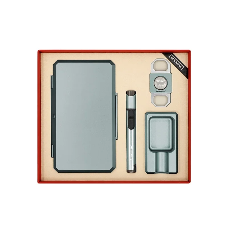 High Quality Cigar Cutter And Lighter Set 4 Pieces Tool Cigar Accessories Luxury Cigar Lighter Gift Set