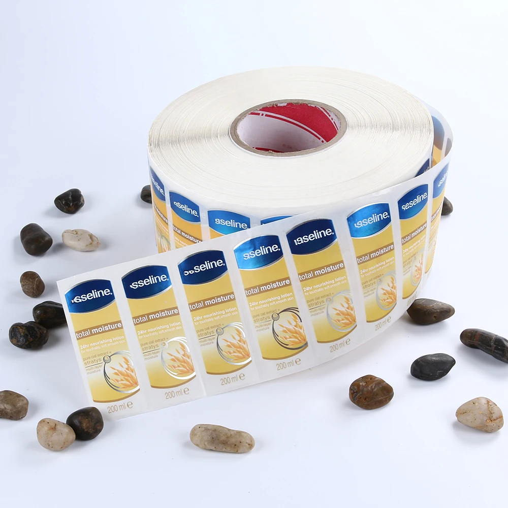 Vinyl Stickers Label Printing Custom Sticker Adhesive Sticker Transparent Logo Plastic Waterproof PVC Cosmetic LC Circle Accept