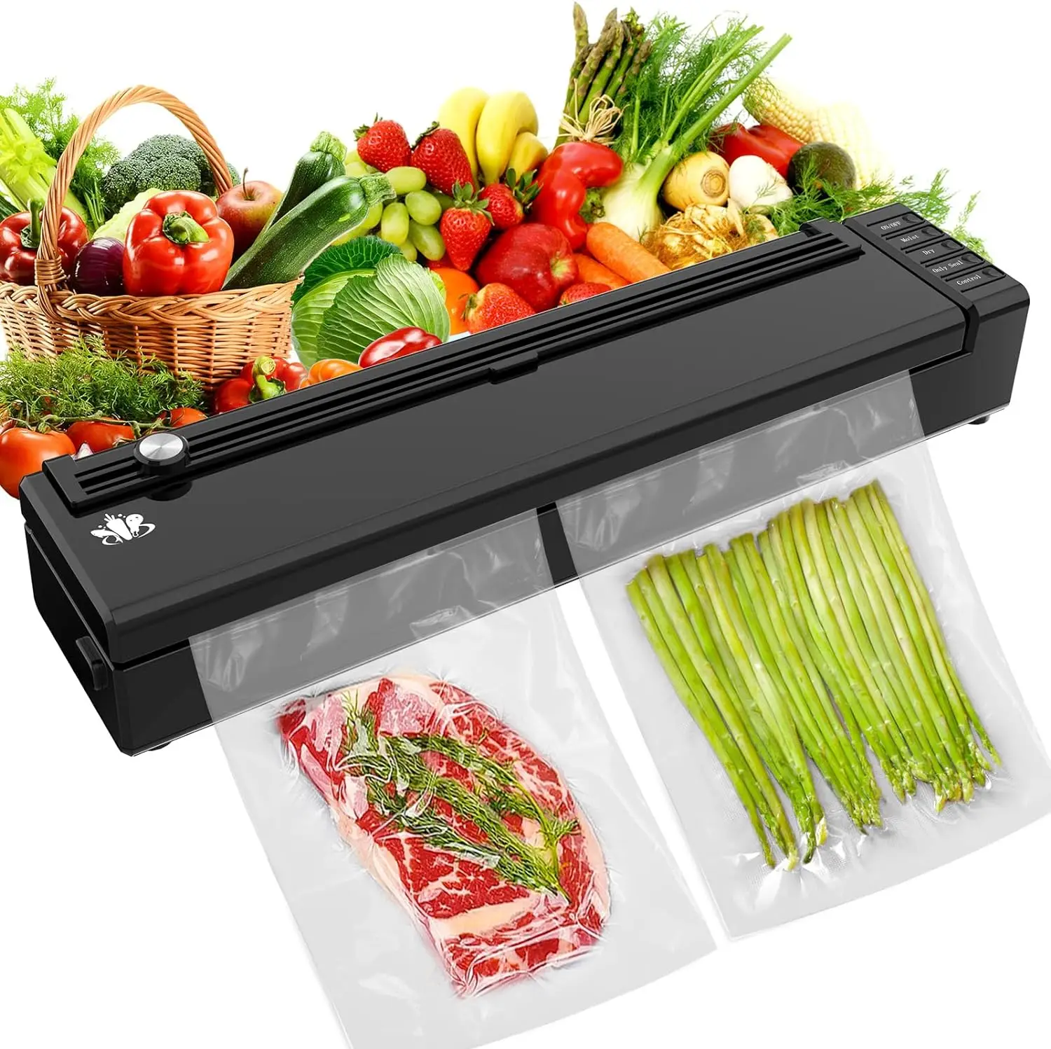 Аккумуляторная аккумуляторная вакуумная упаковочная машина для хранения пищевых продуктов и Sous Vide-с внешним всасывающим шлангом 10 пакетами