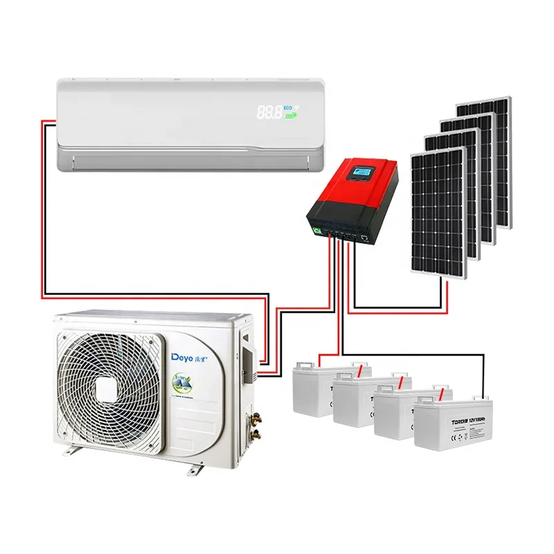 9000BTU 12000BTU 24000BTU 18000BTU AC DC 48V Solar Air Conditioner Off Grid For Home Solar Cooling Systems