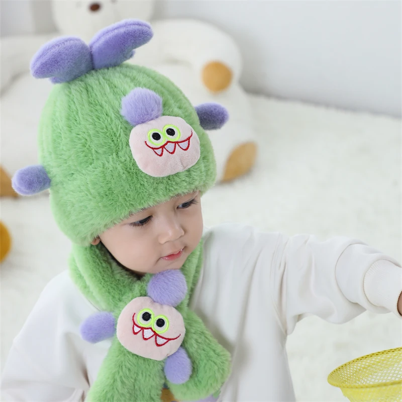 High Quality Cute Sweet Design Winter Knitted Hat and Scarf Set for Girls Warm and Stylish for Kids